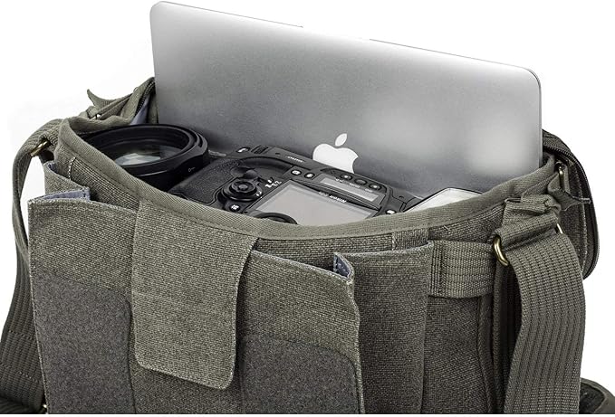 Think Tank Retrospective 10 V2.0 Canvas Shoulder Bag for Mirrorless or Standard DSLR Cameras and Photo Accessories - Pinestone - Large