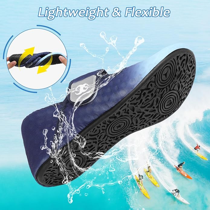 Water Shoes for Women Men Barefoot Beach Swim Aqua Socks Summer Wide Slides Sandals Quick Dry Pool River Sea Sock Shoes