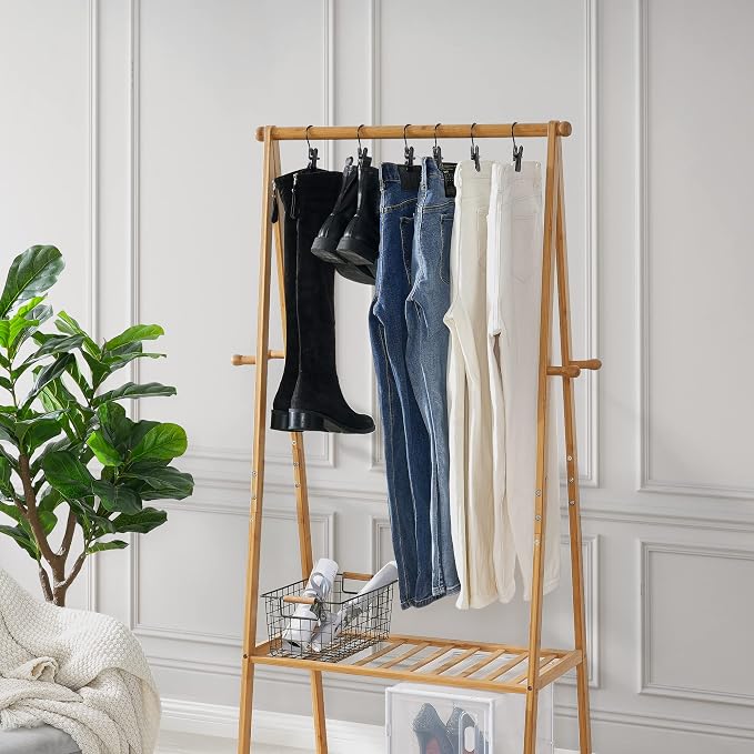 BEWISHOME 30 PCS Boot Hangers for Closet, Laundry Hooks with Clips, Boot Hanging Hold Clip, Clothes Pins, Space Saving Portable Travel Hangers Clip, Jeans, Tall Boots, Towel, Black FYC30B
