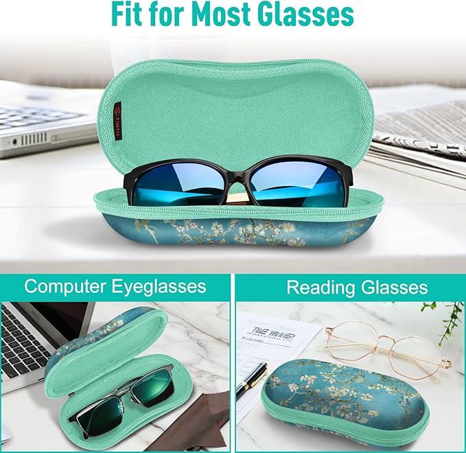 FINTIE Sunglasses Case, Hard EVA Shell Shockproof Sport Glasses Case with Metal Carabiner Travel Zipper Eyeglasses Holder