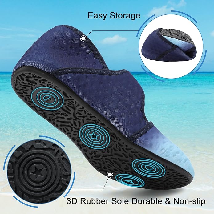 Water Shoes for Women Men Barefoot Beach Swim Aqua Socks Summer Wide Slides Sandals Quick Dry Pool River Sea Sock Shoes