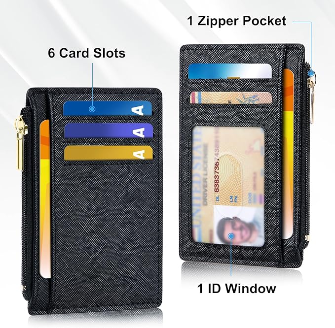 Tipmile Business Credit Card Holder for Men, Slim RFID Blocking Wallet, Small Minimalist Pocket Wallet, Mens Gift, Crosshatch Black