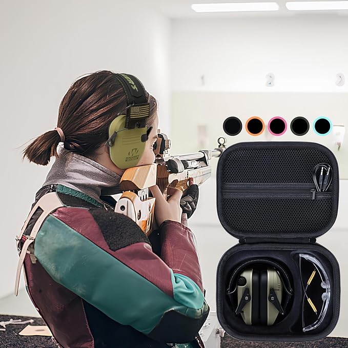 Lebakort Storage Case Compatible with Walkers Razor Slim/Howard Leight Honeywell Impact Sport/PROHEAR 066 030 Electronic Shooting Earmuffs Hearing Protection Muffs