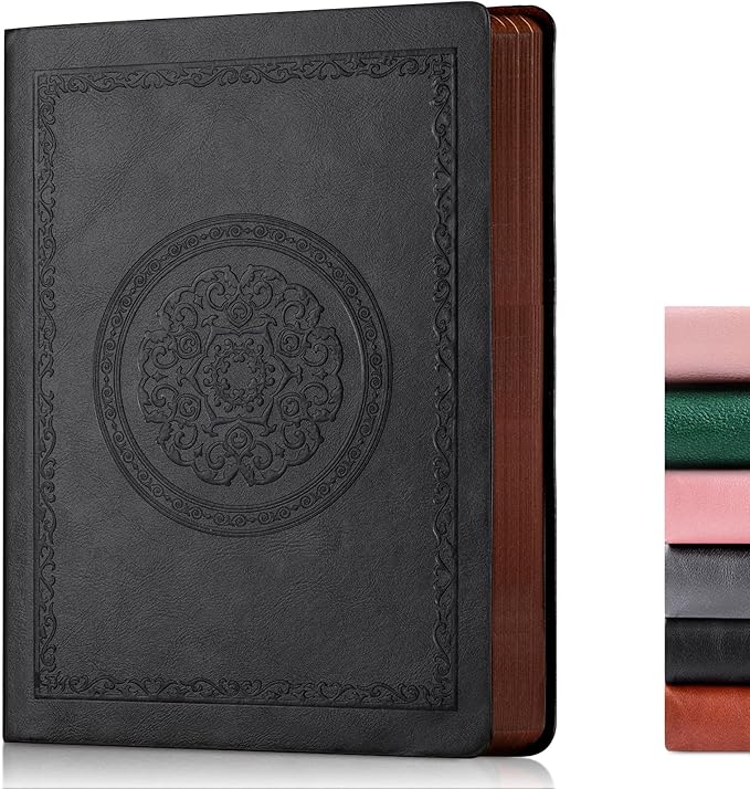 Fetinar 2026 Leather Vintage Journal Notebook,300 Pages,Leather Softcover Lined Journal Notebooks for Women Men,Notebook Journals for Writing Travel,Business,Office,7.1'' X 9.8''