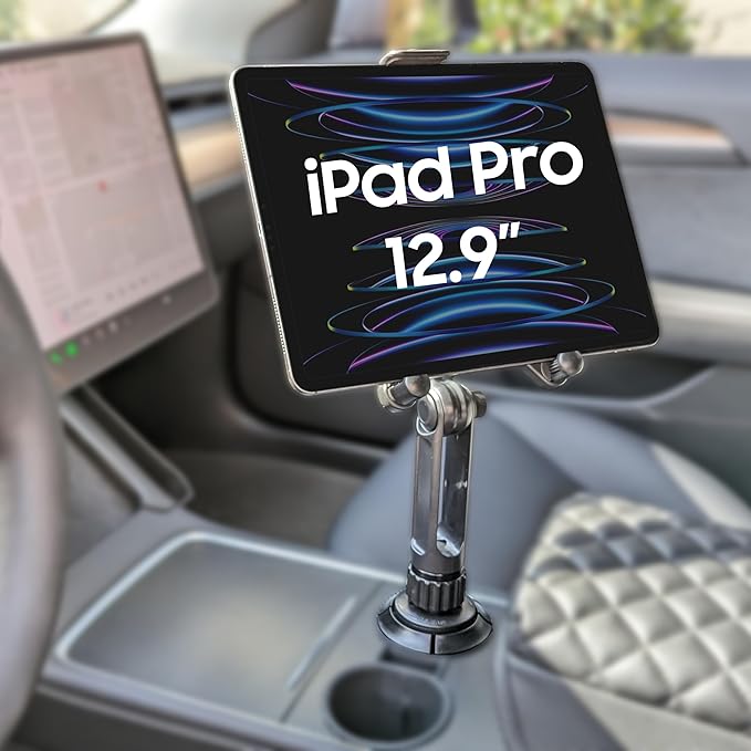 Cellet Cup Holder Tablet Mount, Car Cradle Holder Compatible for All iPad Pro, Air, Mini, Samsung Galaxy Tablet, Amazon Fire, Microsoft Surface