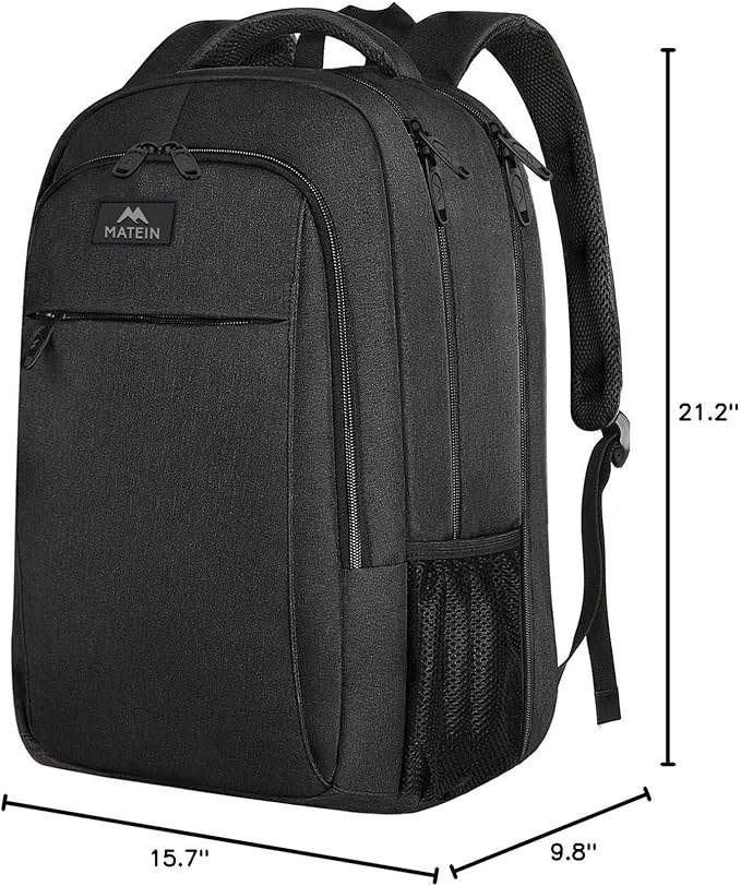 MATEIN Extra Large Travel Backpack, TSA Friendly 18.4 Inch Laptop Backpack, Anti Theft Flight Approved Business Work College Computer Backpack Big Bag for Women Men, Black