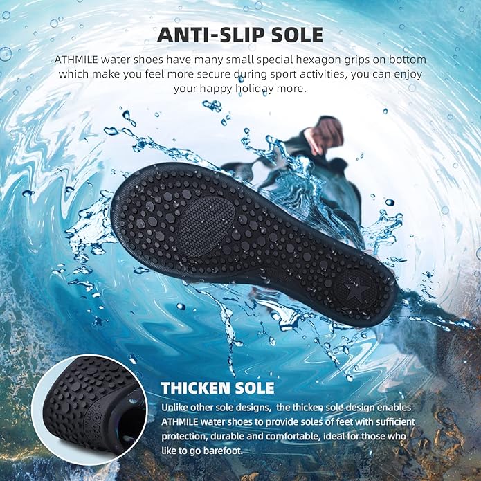 Water Shoes for Women Men Quick-Dry Aqua Socks Swim Beach Outfits Barefoot Yoga Exercise Wear Sport Accessories Pool Camping Must Haves River Hiking Adult Youth Size