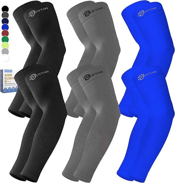 BHYTAKI Cooling Compression Arm Sleeves for Men Women,UPF50 UV Sun Protection Sleeves for Work Sport Tattoo Cover Up