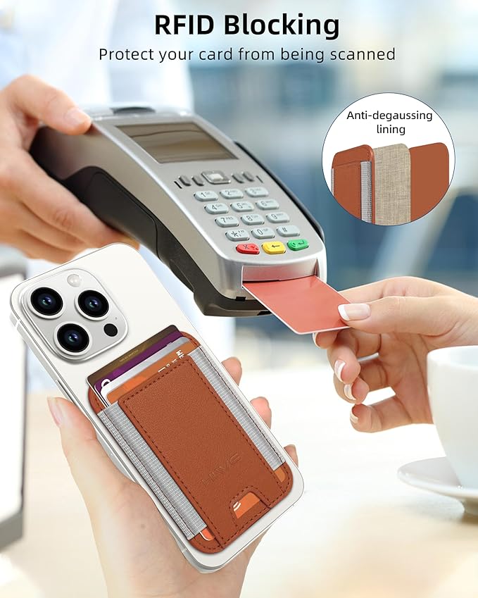 HiWe for MagSafe Wallet: 7-Card Holder, RFID Blocking, Strong Magnet for iPhone 12-17 Series, Slim, 1 Slot