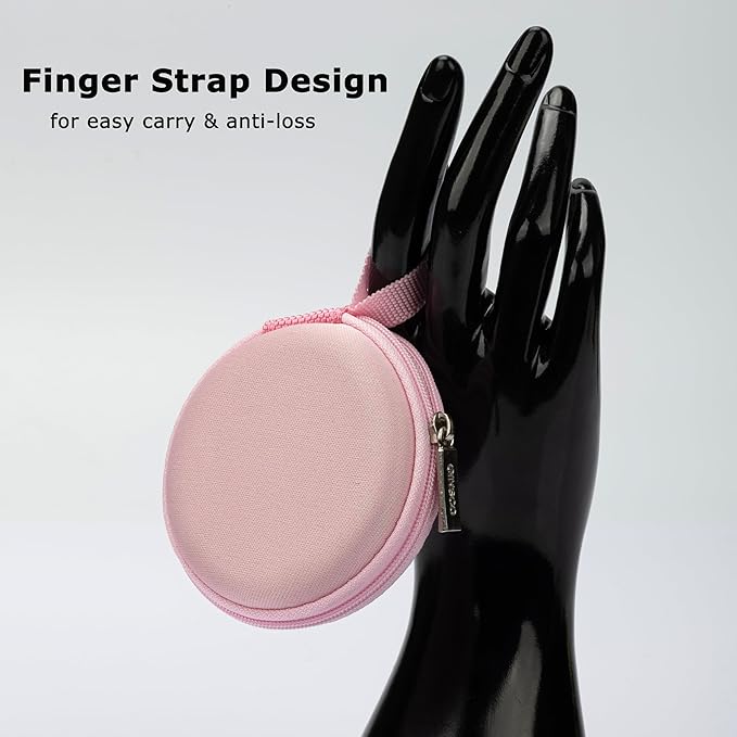 Ginsco Mini-Portable Hard Shell Earbuds Case for Apple EarPods Headphones USB-C Wired Ear Buds/Samsung Galaxy Wired Earbuds, Travel Case for Earphones Earplugs (1, Pink)