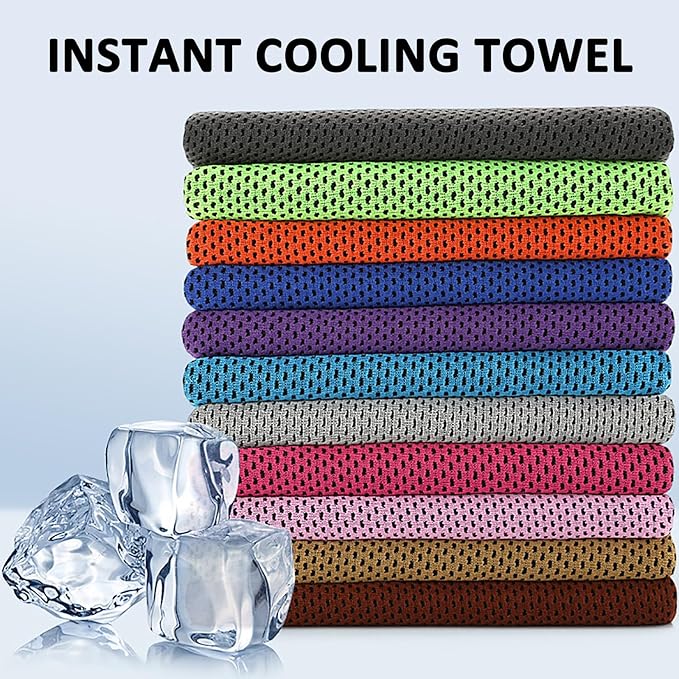 Peicees 20 Pack Microfiber Neck Cooling Towels Sports Sweat Towels Sweat Headband for Travel Beach Swimming Camping Climbing Gym Yoga Workout Backpacking