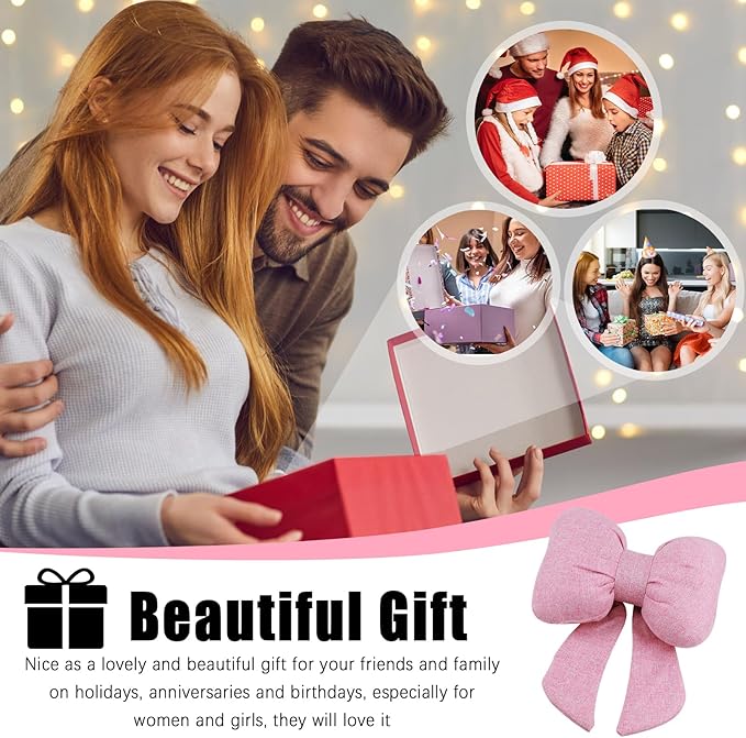 Cute Bow Car Headrest Pillow Breathable & Comfortable,Universal Car Headrest Pillow for Neck Support & Fatigue Relief,Head Rest Pillows for Cars Cute Cars Accessories for Women,Girl