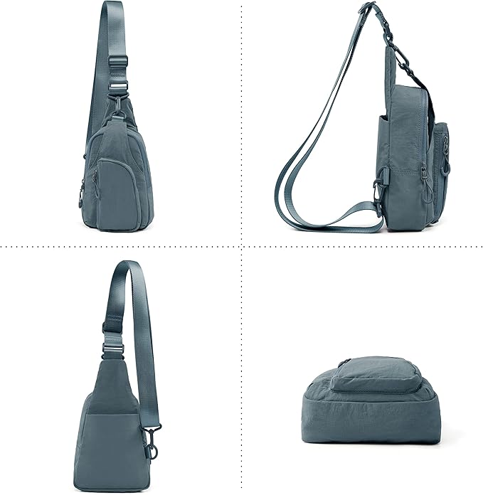 ODODOS Sling Bag with Adjustable Straps Crossbody Chest Bag Lightweight Backpack for Casual Traveling Hiking