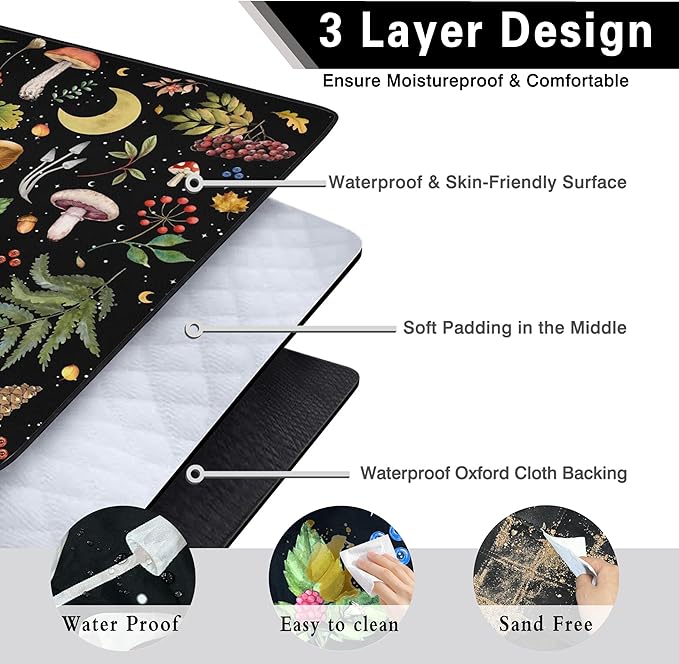 Supfitness Extra Large Picnic Blankets Waterproof Foldable (60 "x 80") Beach Blanket Waterproof Sandproof,3-Layer Thicking Mat Outdoor Packable Camping Blanket