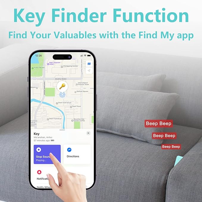 3-in-1 Personal Safety Alarm with Apple Find My - 130dB Emergency Siren, LED Strobe Flashlight, GPS Tracker Keychain for Women, Kids, Seniors - Real-Time Location, Anti-Loss, iOS Only
