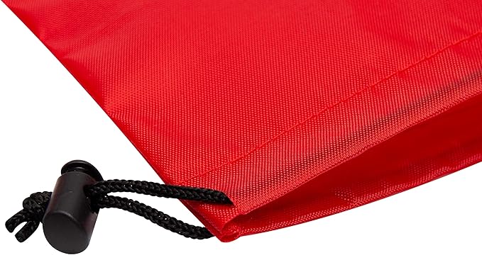 PALTERWEAR Drawstring Pouch with Toggle (6 x 8 Inch, 12 Pack, Red) Nylon Cinch and Ditty Bag for Travel, Office and Storage