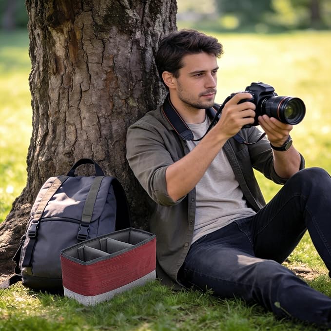Koolertron Waterproof DSLR Camera Bag with Removable Insert, Adjustable Compartments, Fits in Camera Bags - Protective Case for DSLR/SLR Cameras & Accessories