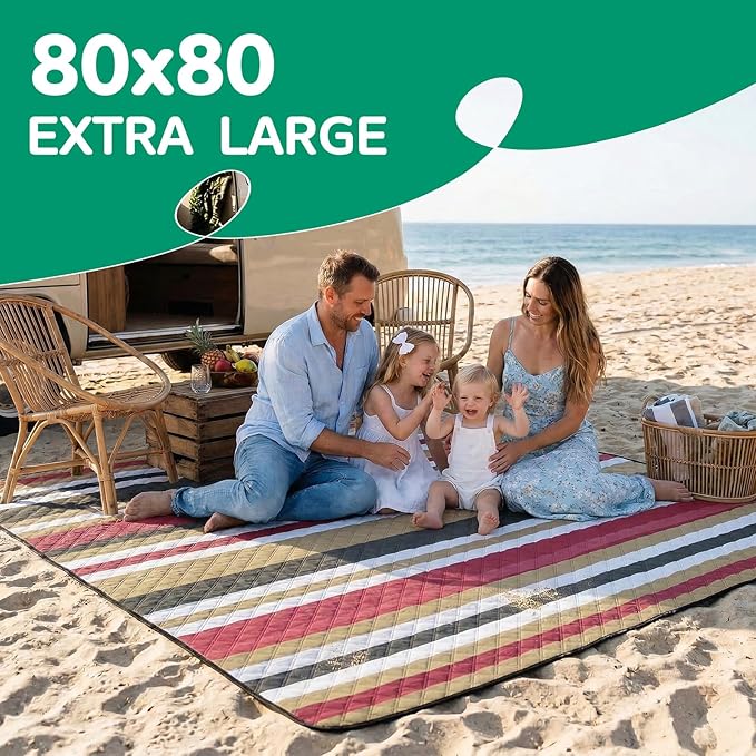 Waterproof Beach Blanket Picnic Outdoor Camping Mat Christmas Xmas Birthday Cool Practical Gift Mother Day Mom Big Sister Law Soul Bestie Best Aunt Hostess Regalos de Navidad Para Mujer Mama Abuela