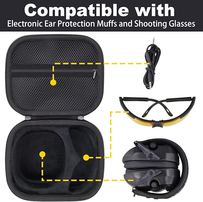 Storage Case Compatible with Walkers Razor Slim/Howard Leight Honeywell Impact Sport Electronic Ear Protection Muffs