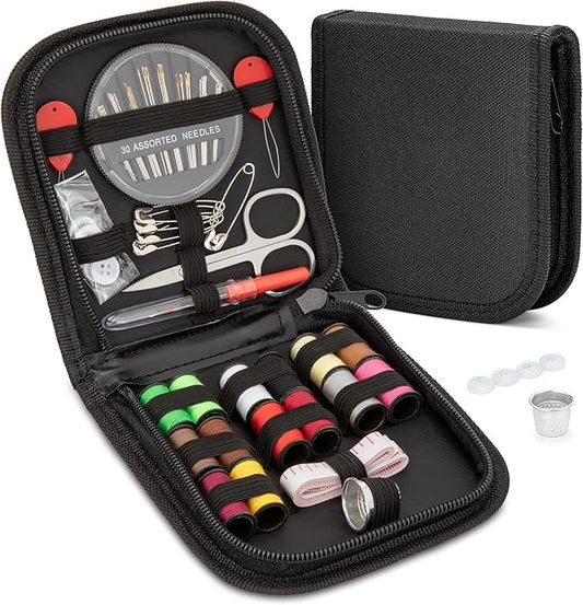 KEYHOT Sewing kit Basic,Needle and Thread Kit,Travel Small Sewing Machine Supplies for Adults Beginners Men, Home Travel Emergency Including Scissors Measure Tape Needle Threader (69pcs)