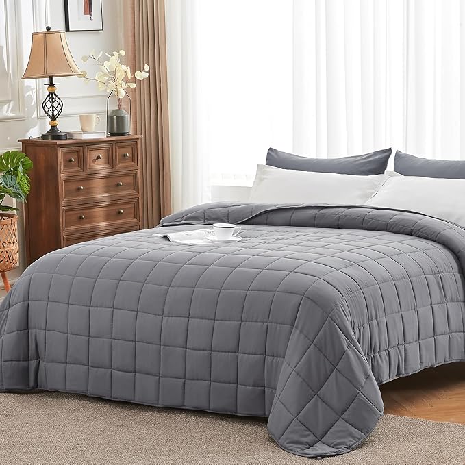 Weighted Blanket for Adults 25lbs, 88"x104", Cal King Cooling Heavy Throw Blanket for 220-280lbs, Microfiber Soft Thick Big Blankets Weighted Comforter Breathable Gifts for Sleeping, Grey