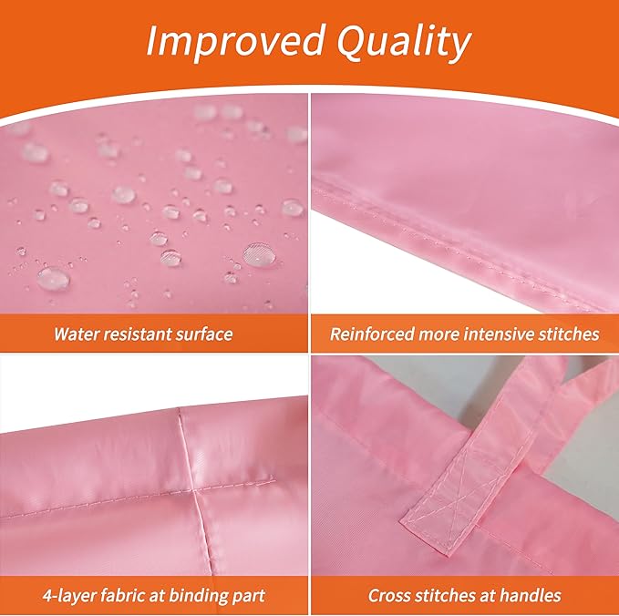 Polecasa Extra Heavy-Duty Laundry Bag 28x36”- Machine Washable Large Storage Bag with Reinforced Handles & Drawstring Closure & ID Tag for College Dorm Travel - Pink