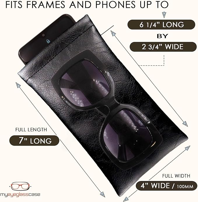 Soft Sunglasses case | Large Glasses Case Holder - Eyeglass Pouch Squeeze Top | Glasses pouch Lightweight Extra Layers