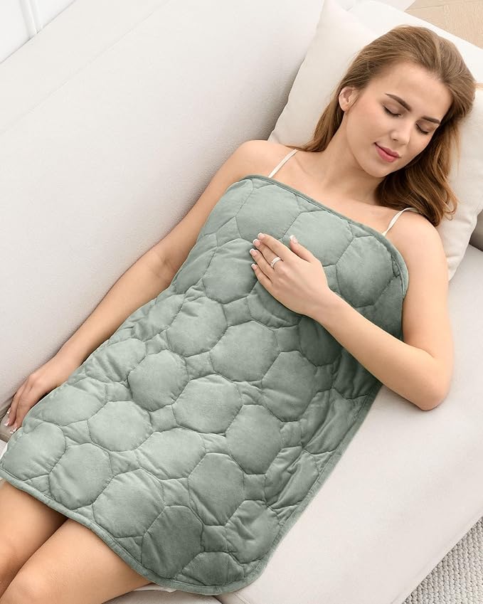 Cottonblue Weighted Lap Blanket Pad 5 lbs 29" x 33", Cozy Luxury Crystal Velvet Weighted Blanket for Adults Teens, Small Weighted Blanket Throw All Season for Travel Relaxation Sleeping, Sage Green