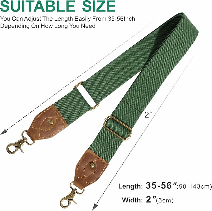 Nefelibata Purse Strap-2"Crazy Horse Leather Bag Strap Adjustable Replacement,Retro Jacquard Embroidery Crossbody Straps