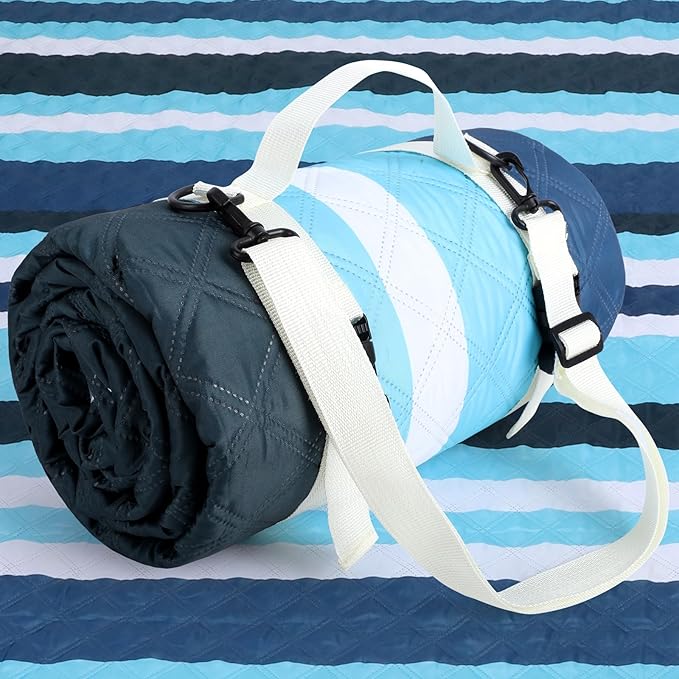 Beach Blanket Waterproof Sandproof, 80''x80''Extra Large Thick 5-Layer Big Outdoor Picnic Camping Blanket Easily Foldable Picnic Mat for Grass, Hiking, Travel, Concerts, Indoor
