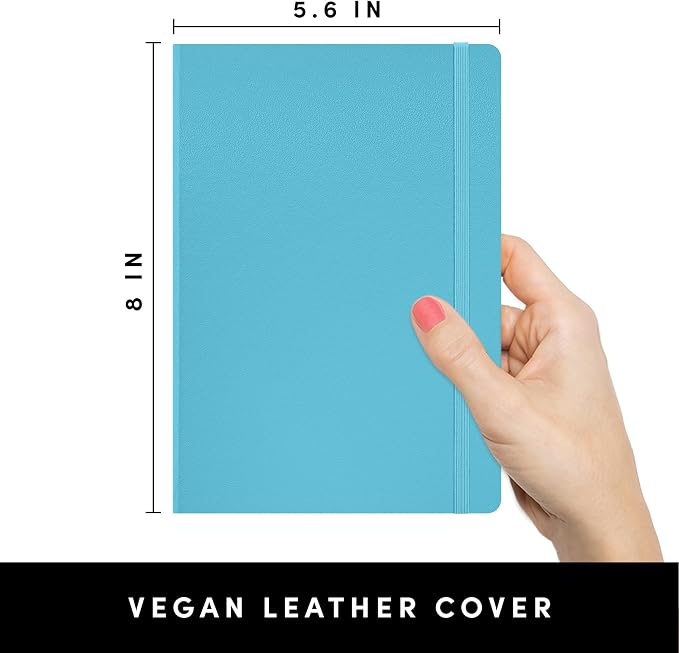 PAPERAGE Lined Journal Notebook, Hardcover Journal for Women & Men, 252 Pages, (5.6 in x 8 in), College Ruled Journaling Notebook for Work, School Supplies & Note Taking, (Sky Blue)