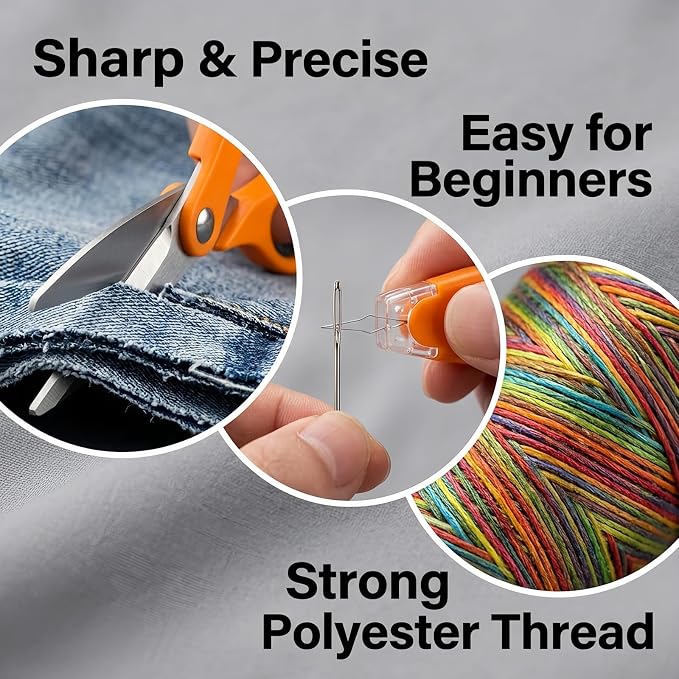 Forypretty Sewing Kit for Adults, 304 PCS Needle and Thread Kit with Tailor Scissors and Accessories, 50 XL Thread Spools, Travel Sewing Kit for Beginners, Oxford Cloth, Gift for Mom Grandma