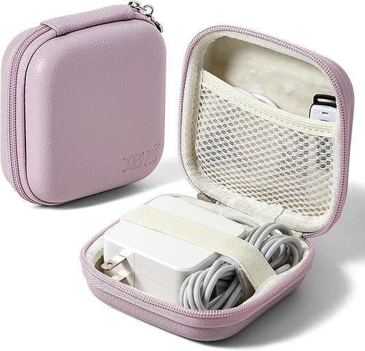Charger Case for Macbook, Portable Tech Electronic Organizer Bag, Small Travel Storage Pouch for Laptop Accessories, MacBook Power Adapter, Charging Cords, USB Drives, Power Bank (Purple, M)