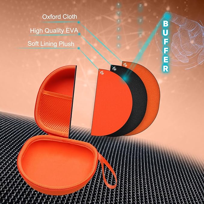 Headphone Headset Case for BERIBES/Skullcandy/Yoto/Beats/JBL/JLab/TOZO//Picun/KVIDIO Noise Cancelling Over-Ear Foldable Headphone (Orange)