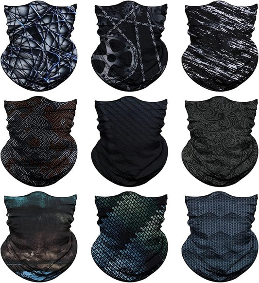 Venswell Neck Gaiter Face Mask Men Women,Seamless Bandana Rave Face Cover Scarf Mask,Balaclava,Headband, Head Wrap,Headwear