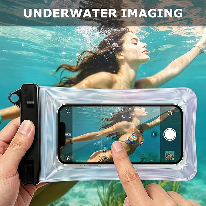 Waterproof Phone Pouch, with Interior Card Pocket, Large Waterproof Phone Case for iPhone 17 16 Pro Max, IPX8 Lightweight Cellphone Dry Bag, Beach Cruise Ship Essentials,1 Pack-Iridescent-8.3″