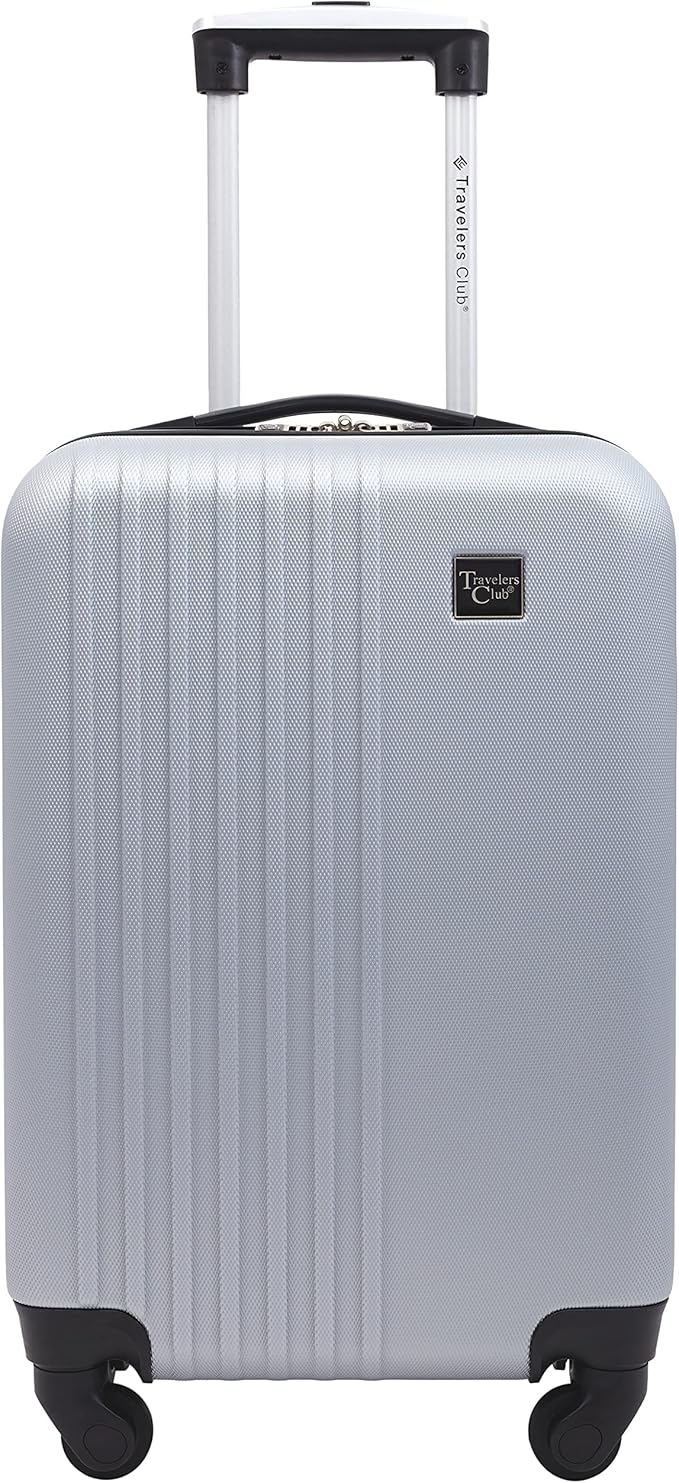 Travelers Club Cosmo Luggage, Silver-2 Piece Set (28"/20")