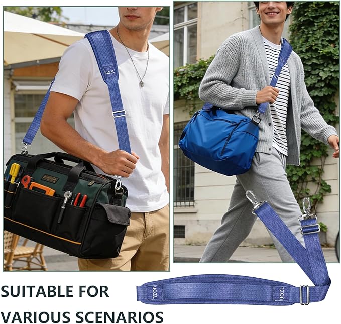 67 Inch Shoulder Straps, Soft with Ultra-Thick Fixed Shoulder Pad, Two Way Independently Adjustable Buckle Replacement Straps for Laptop Bag Messenger Bag Tool Bag Luggage,MixBlue