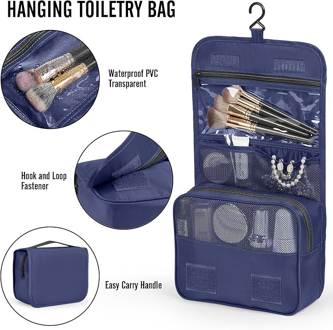 Veken 10 Set Packing Cubes for Travel Essentials,Anti-Wrinkle Buckled Suitcase Organizer for Shoe & Toiletry Bag,Carry On Luggage Bag for Airplane & College Dorm Room Accessories,Women Men Gifts