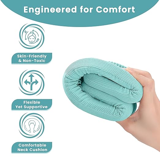 Neck Brace for Neck Pain and Support, Neck Support for Pain Breathable Cervicorrect Brace Adjustable Soft Silicone Foam, Cervical Collar for Sleeping, Relieving Spinal Pressure (Mint)