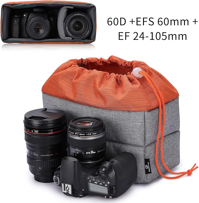 Koolertron Waterproof DSLR Camera Bag with Removable Insert, Adjustable Compartments, Fits in Camera Bags - Protective Case for DSLR/SLR Cameras & Accessories