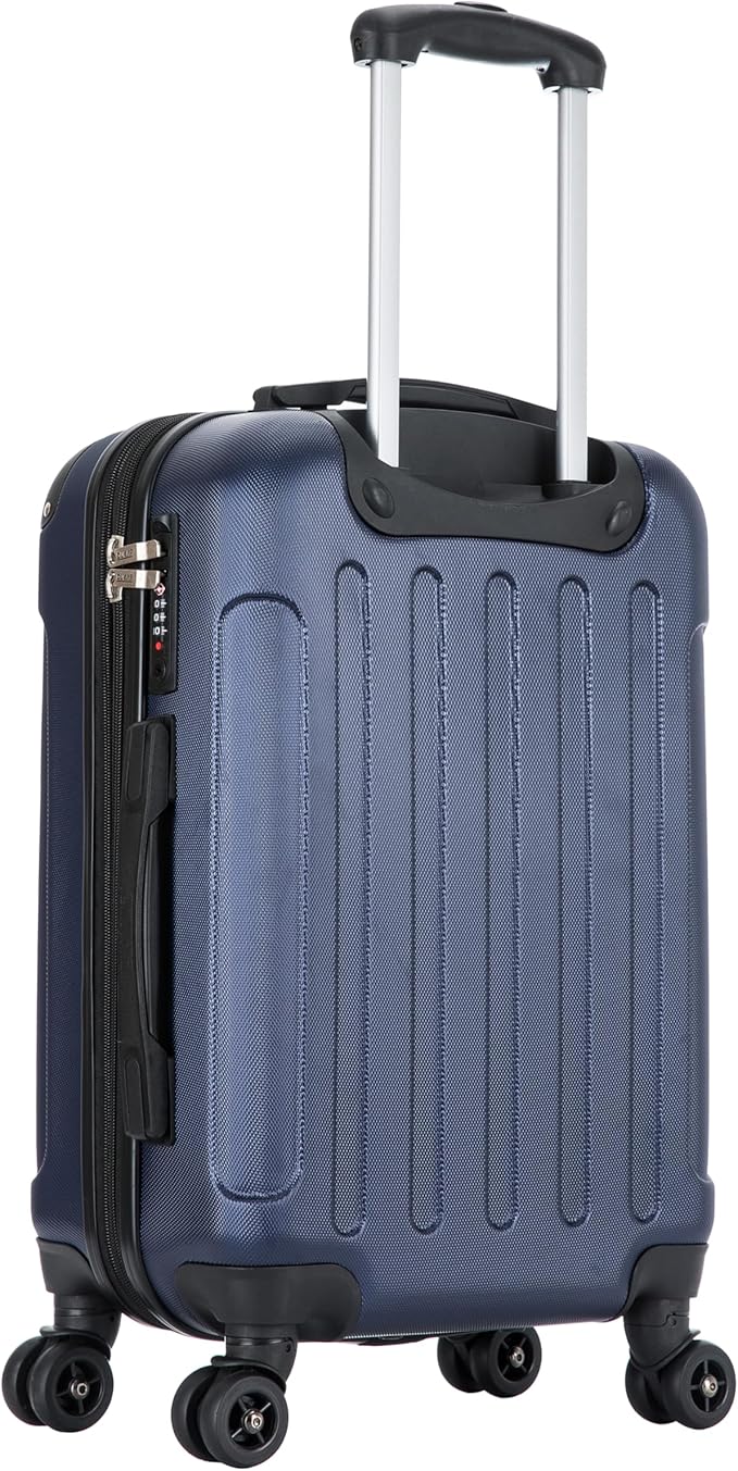 DUKAP INTELY Luggage with Integrated USB Port and Spinner Wheel | Spacious Travel Suitcase with TSA Lock and Ergonomic GEL Handle | 20 Inch Hardside Carry-On Luggage | Blue