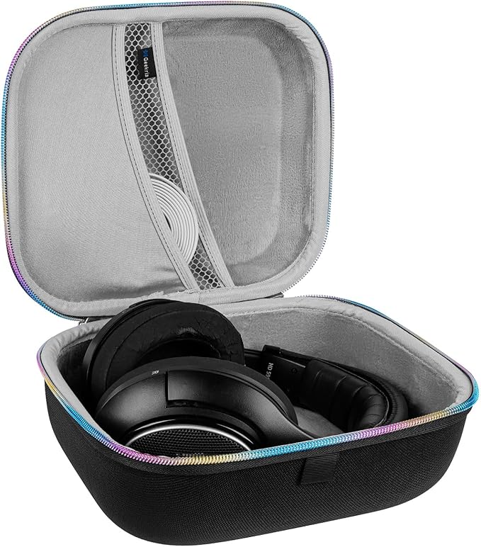 Geekria Shield Headphones Case Compatible with Sennheiser HD400PRO, HD560S, HD598, HD 599SE, HD280PRO, HD 600, Replacement Hard Shell Travel Carrying Bag with Cable Storage (RGB)