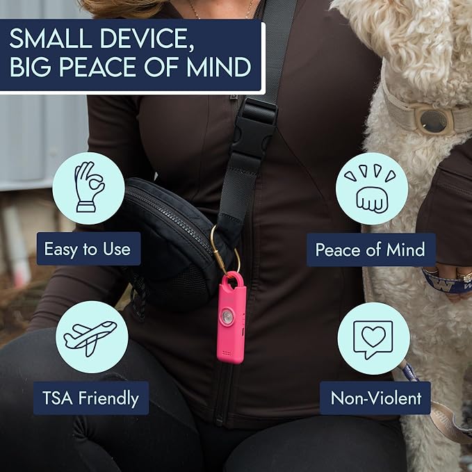 She’s Birdie 3.0 New Version – The Original Personal Safety Alarm for Women by Women–Loud Siren, Flash Light and Rechargeable Battery in a Variety of Colors (Metallic Silver Gray)