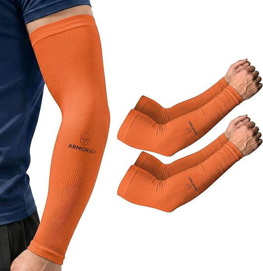 ARMORAY Arm Sleeves for Men and Women - UV Sun Protection Cooling Compression - Tattoo Cover Up Sleeve for Daily Wear & Work