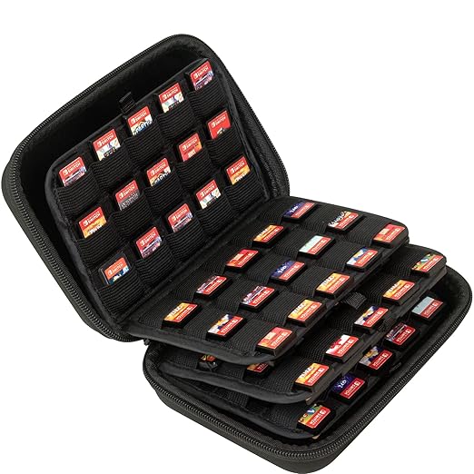 ButterFox 120 Switch Game Case for Nintendo Switch, Switch Game Card Storage Holder or SD Memory Card Case (120 Black)