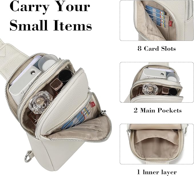 INICAT RFID Blocking Sling Bag, Anti Theft Crossbody Bag for Women Compact Travel Purses Leather