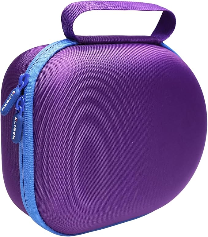 Headphone Headset Case Compatible with Audio-Technica ATH-M20x/JBL/Raycon/Soundcore Anker/Sony/Beats/JLab/TOZO/Logitech/BERIBES/KVIDIO Headphones, Large Headphone Case Hard Shell(Purple+Black)