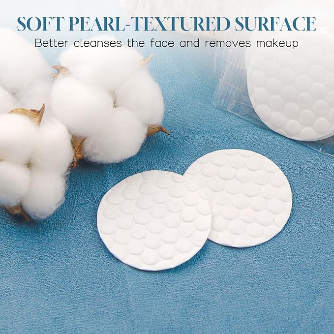 Travel Size Cotton Rounds Individually Wrapped Cotton Rounds Bulk Makeup Cotton Pads Soft for Most Skin Types Personal Care Kit Hotel Amenities (2 Pcs/Set, 50 Sets in Total)