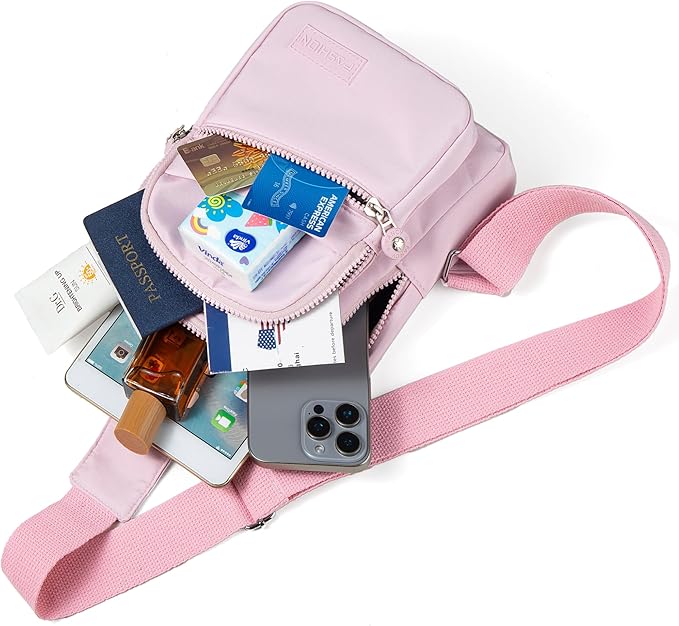 Banelu Small Sling Backpack Crossbody Bags for Women, Small Sling Bag Cross Body Bag Fanny Packs Crossbody Purses - Pink